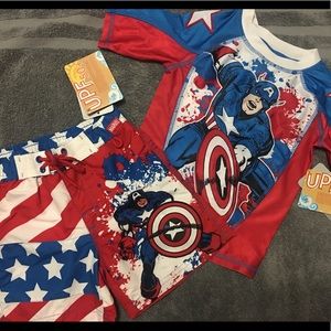Marvel Disney Store Rash Guard Swim set